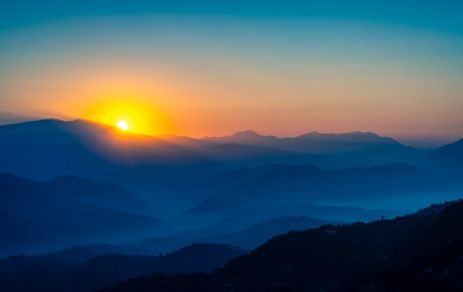 Beautiful Sunrise View from Nagarkot Viewpoint