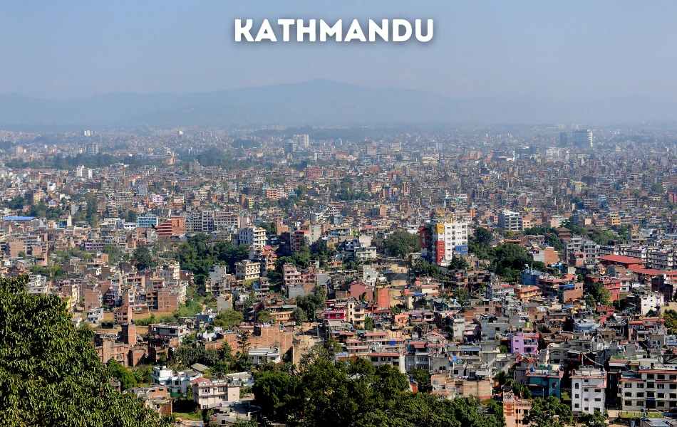 Kathmandu aerial view in September