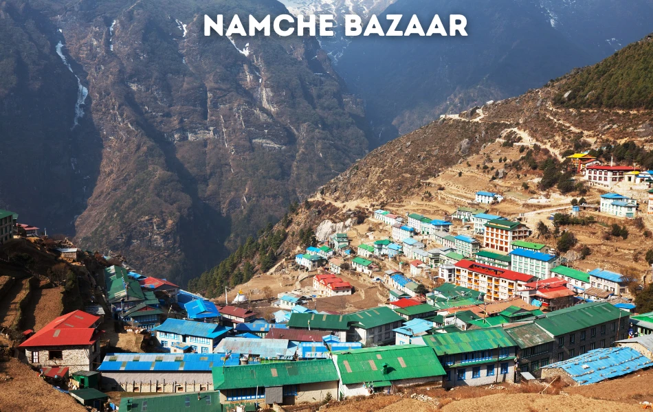 View of the Namche Bazaar in Everest Base Camp Trek in September