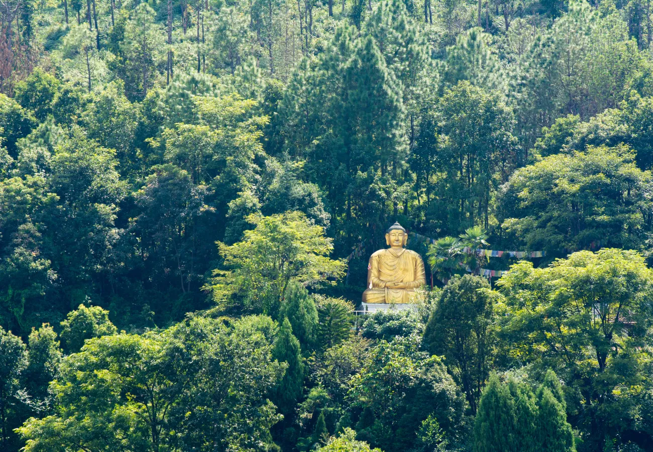 View of Gautam Buddha Statue during Phulchowki Day Hiking