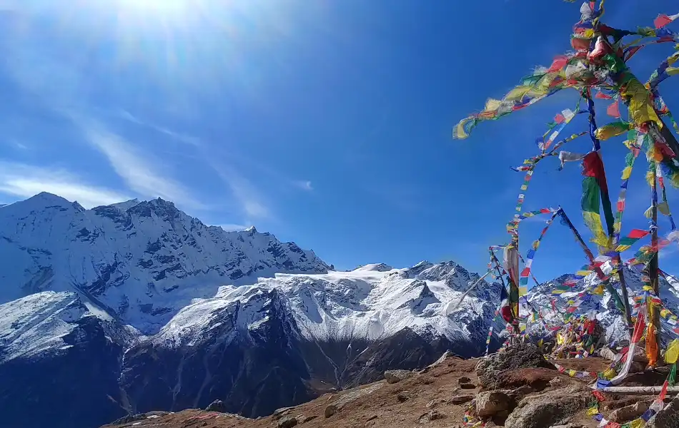 Beautiful sunny weather of Langtang Region in spring